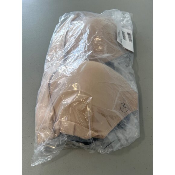 Rhonda Shear 2 Pk Molded Cup Bra with Wrap Back Size XL Black Beige Lounge 638.3 - Picture 3 of 10